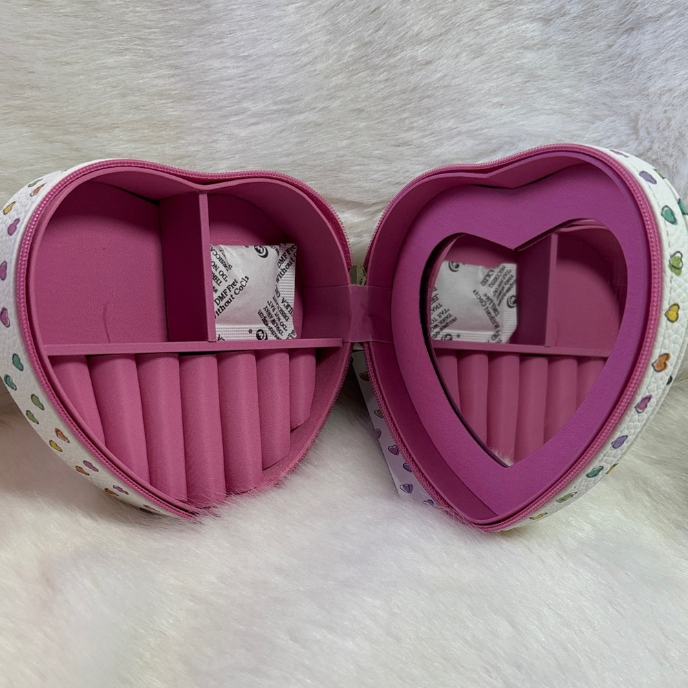 Roller Rabbit Multicolor Heart Pattern Jewellery Case Pouch NEW - Picture 3 of 4